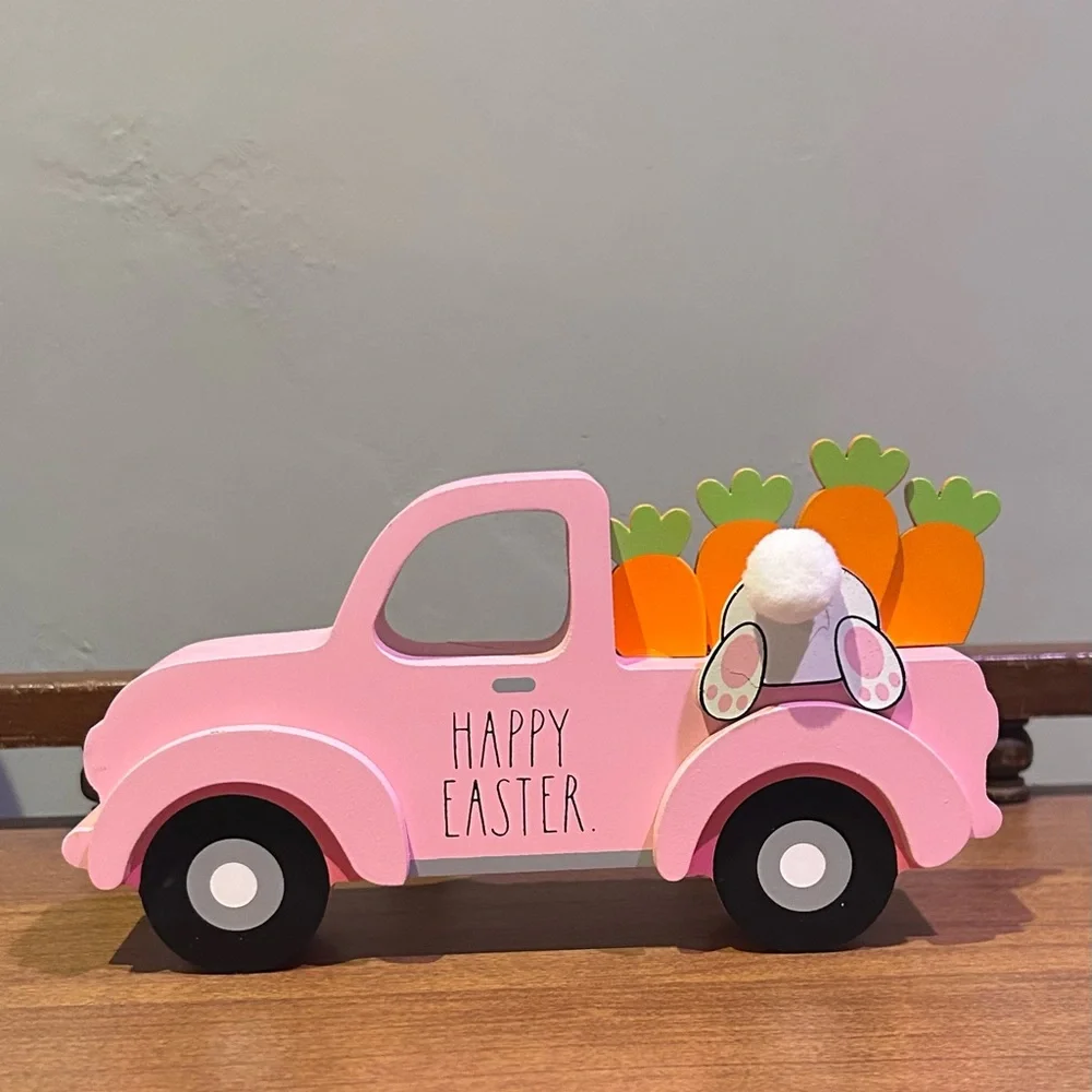 Rae Dunn Pink Happy Easter Truck NWTS